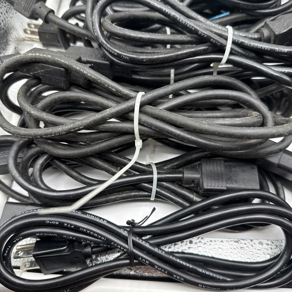 Lot of 9 3 Prong AC Power Cord Standard Electrical Cable Universal Various Sizes